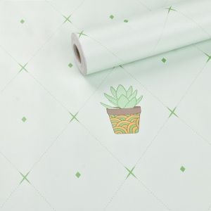 Decal dán tường Giấy decal dán tường màu xanh lá có sẵn keo khổ 45cm