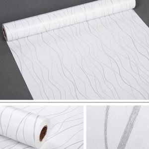 Decal dán tường Giấy dán tường màu trắng có keo decal dây sọc trắng Decal dán tường Giấy dán tường màu trắng có keo decal dây sọc trắng