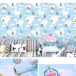 Decal dán tường Giấy dán tường doremon cho bé, xanh và biển khổ 45cm Decal dán tường Giấy dán tường doremon cho bé, xanh và biển khổ 45cm