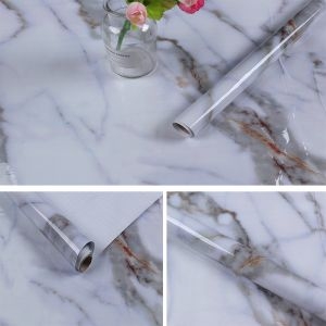 Decal dán tường 5 mét giấy dán bếp giả đá hoa cương màu trắng vân sọc đẹp tráng nhôm cách nhiệt chống dầu mỡ Decal dán tường 5 mét giấy dán bếp giả đá hoa cương màu trắng vân sọc đẹp tráng nhôm cách nhiệt chống dầu mỡ