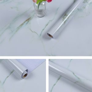 Decal dán tường Giấy dán bếp giả đá hoa cương màu trắng 0.6m x 5m tráng nhôm chống cháy Decal dán tường Giấy dán bếp giả đá hoa cương màu trắng 0.6m x 5m tráng nhôm chống cháy
