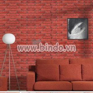 Giấy decal cuộn gạch nâu đỏ 2