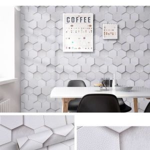 Decal dán tường Giấy decal cuộn ghép hình lục giác