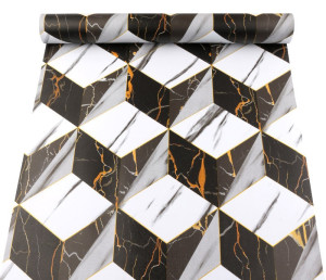 Decal dán tường Giấy decal cuộn hình khối đen trắng