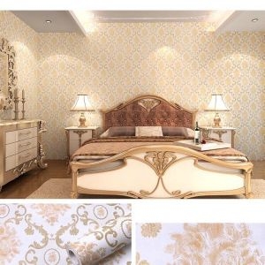 Decal dán tường Giấy dán tường họa tiết hoa văn cổ điển hoa mẫu đơn vàng, có keo sẵn Decal dán tường Giấy dán tường họa tiết hoa văn cổ điển hoa mẫu đơn vàng, có keo sẵn