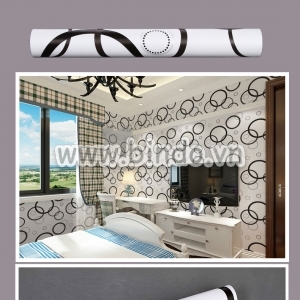 Decal dán tường Giấy decal cuộn họa tiết hình tròn đen Decal dán tường Giấy decal cuộn họa tiết hình tròn đen
