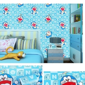 Decal dán tường Giấy dán tường doremon hoạt tiết hoạt hình dán tường phòng ngủ bé đẹp, màu xanh da trời, dài 10 mét ở TPHCM Decal dán tường Giấy dán tường doremon hoạt tiết hoạt hình dán tường phòng ngủ bé đẹp, màu xanh da trời, dài 10 mét ở TPHCM