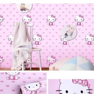 Decal dán tường Giấy decal cuộn Kitty hồng 1 Decal dán tường Giấy decal cuộn Kitty hồng 1