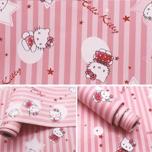 Decal dán tường Giấy dán tường hello kitty hồng 3, giấy dán tường phòng bé, trường mầm non, bán lẻ 1 mét, mới nhất ở TPHCM