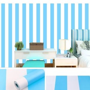 Decal dán tường Giấy dán tường decal cuộn sọc xanh dán tường phòng ngủ Decal dán tường Giấy dán tường decal cuộn sọc xanh dán tường phòng ngủ