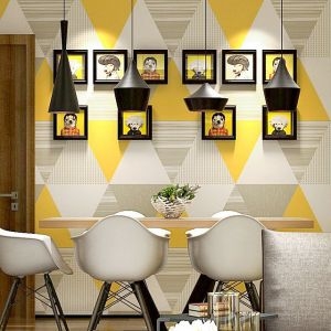 Decal dán tường Giấy decal dán tường họa tiết tam giác sắc màu khổ 45cm Decal dán tường Giấy decal dán tường họa tiết tam giác sắc màu khổ 45cm