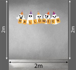 Decal dán tường Halloween -Năm bóng ma 