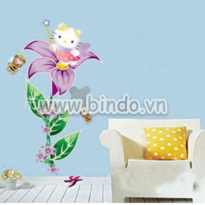 Decal dán tường Decal hello kitty 2 và cây xanh, dán phòng bé gái, khổ 0,5 x 0,9m Decal dán tường Decal hello kitty 2 và cây xanh, dán phòng bé gái, khổ 0,5 x 0,9m