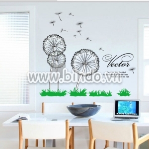 Decal dán tường Decal hoa bồ công anh màu đen dán tường phòng ăn, bếp đẹp Decal dán tường Decal hoa bồ công anh màu đen dán tường phòng ăn, bếp đẹp