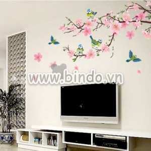 Decal dán tường Cành đào hồng 6