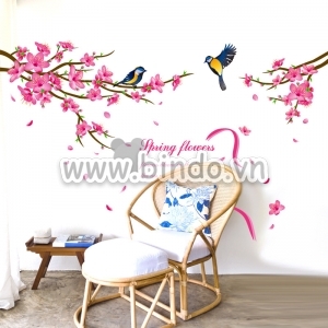 Decal dán tường Cành Đào Và Chim Én Decal dán tường Cành Đào Và Chim Én