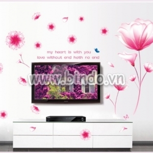 Decal dán tường Cát tường hồng
