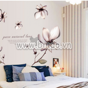 Decal dán tường Decal dán hoa lan trắng, chi tiết rời, dán phòng ngủ