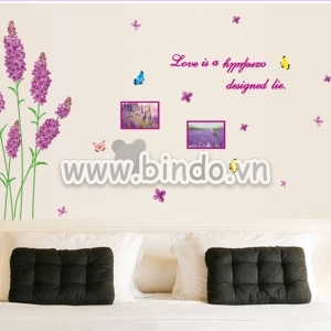 Decal dán tường Decal dán hoa lavender hồng, dán theo sở thích, dán phòng ngủ, ở TPHCM