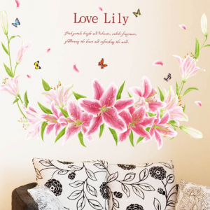 Decal dán tường Hoa LiLy hồng Decal dán tường Hoa LiLy hồng
