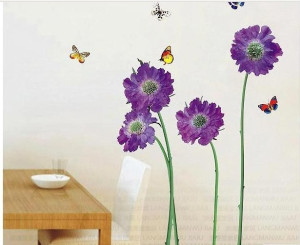 Decal dán tường Hoa tím ngày xưa