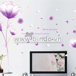 Decal dán tường Cát tường tím