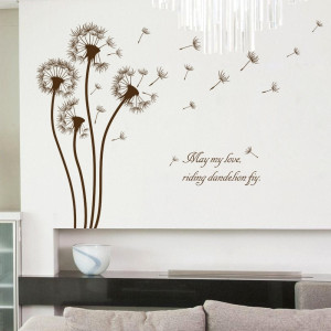 Decal dán tường Hoa bồ công anh nâu 2