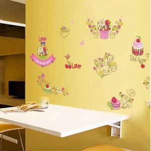 Decal dán tường Decal dán tường hoa và bánh, chi tiết rời, trường mầm non, sau dán 1,4 x 0,7 (m) (dài x rộng) ở TPHCM Decal dán tường Decal dán tường hoa và bánh, chi tiết rời, trường mầm non, sau dán 1,4 x 0,7 (m) (dài x rộng) ở TPHCM
