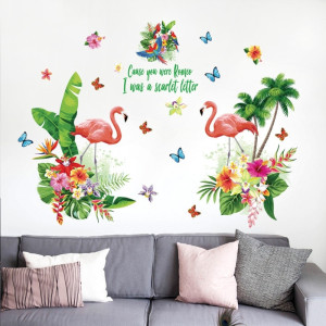 Decal dán tường Hồng hạc sắc màu