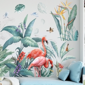 Decal dán tường Decal dán hồng hạc và cây xanh, dán theo sở thích, dán tường sau tivi, TPHCM 1,06 x 0,65 (m) (dài x rộng) Decal dán tường Decal dán hồng hạc và cây xanh, dán theo sở thích, dán tường sau tivi, TPHCM 1,06 x 0,65 (m) (dài x rộng)