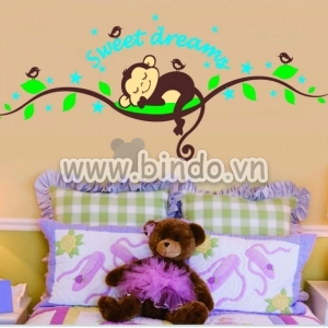Decal dán tường Decal mơ khỉ con nằm ngủ, phong cách hàn quốc, phòng bé, ở TPHCM 1,2 x 0,47 (m) (dài x rộng) Decal dán tường Decal mơ khỉ con nằm ngủ, phong cách hàn quốc, phòng bé, ở TPHCM 1,2 x 0,47 (m) (dài x rộng)