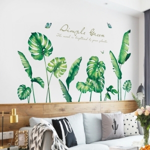 Decal dán tường Lá xanh nhiệt đới trang trí 1
