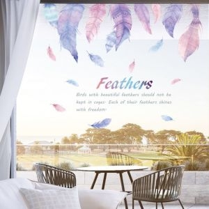 Decal dán tường Decal dán lông vũ sắc màu 5, dán theo sở thích, trang trí quán cafe, 1,15 x 0,90 (m) (dài x rộng) tại TPHCM Decal dán tường Decal dán lông vũ sắc màu 5, dán theo sở thích, trang trí quán cafe, 1,15 x 0,90 (m) (dài x rộng) tại TPHCM