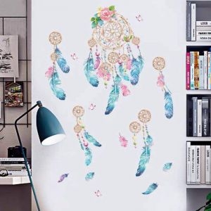 Decal dán tường Decal dán lông vũ sắc màu 6, kiểu hàn quốc, dán quán trà sữa, khổ 1,30 x 1,10 (m) (dài x rộng) tại TPHCM Decal dán tường Decal dán lông vũ sắc màu 6, kiểu hàn quốc, dán quán trà sữa, khổ 1,30 x 1,10 (m) (dài x rộng) tại TPHCM