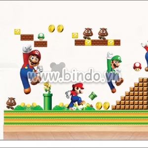 Decal dán tường Decal mario 5, dán theo sở thích, trường mầm non, TPHCM 0,5 x 0,9 (m) (dài x rộng)