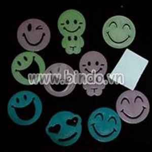 Decal dán tường Decal dạ quang mặt cười vui nhộn nhiều màu (10 cái)
