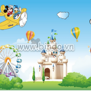 Decal dán tường Chuột Mickey chơi công viên