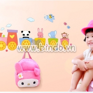 Decal dán tường Móc treo đồ đoàn xe thú