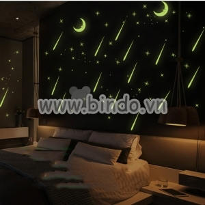 Decal dán tường Decal mưa sao dạ quang dán trần, tường đẹp phát sáng trong tối Decal dán tường Decal mưa sao dạ quang dán trần, tường đẹp phát sáng trong tối
