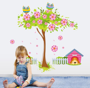 Decal dán tường Nhà cún 2D