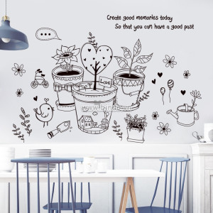 Decal dán tường Những chậu cây nhỏ