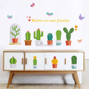 Decal dán tường Decal những chậu cây xương rồng Decal dán tường Decal những chậu cây xương rồng