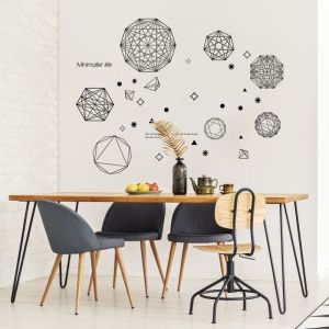 Decal dán tường Decal dán những khối hình đen, dán 2 mặt có sẵn keo, trang trí quán cafe, TPHCM