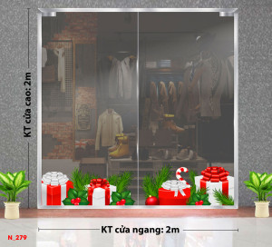 Decal dán tường Decal Noel - hộp quà to Decal dán tường Decal Noel - hộp quà to