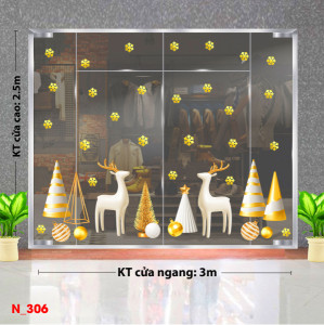 Decal dán tường Decal Noel - Đôi tuần lộc trắng Decal dán tường Decal Noel - Đôi tuần lộc trắng
