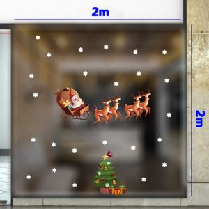 Decal dán tường Decal Noel - Bốn chú tuần lộc kéo xe Decal dán tường Decal Noel - Bốn chú tuần lộc kéo xe