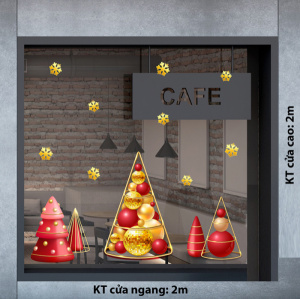 Decal dán tường Decal Noel - cây Thông đỏ 2 Decal dán tường Decal Noel - cây Thông đỏ 2
