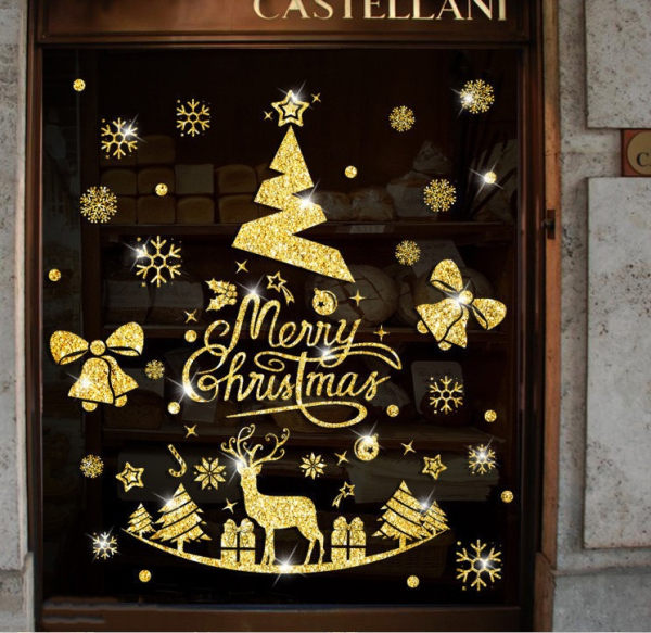 Decal dán tường Decal Noel - Cây thông vàng (H) Decal dán tường Decal Noel - Cây thông vàng (H)