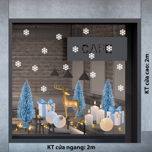 Decal dán tường Decal Noel - cây thông xanh  Decal dán tường Decal Noel - cây thông xanh