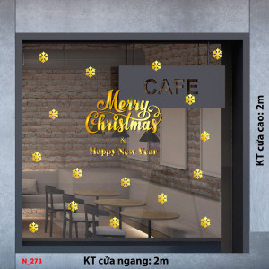 Decal dán tường Decal Noel - chữ giáng sinh vàng Decal dán tường Decal Noel - chữ giáng sinh vàng